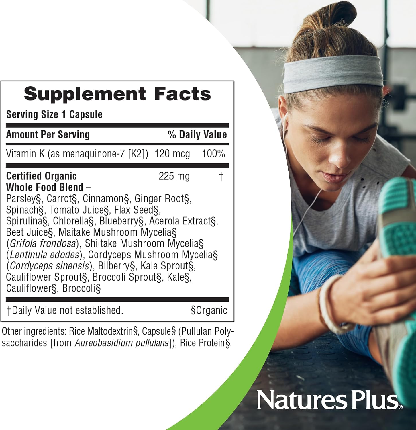NaturesPlus Source of Life Garden Vitamin K2 - 60 Capsules (Pack of 2) - görsel 4