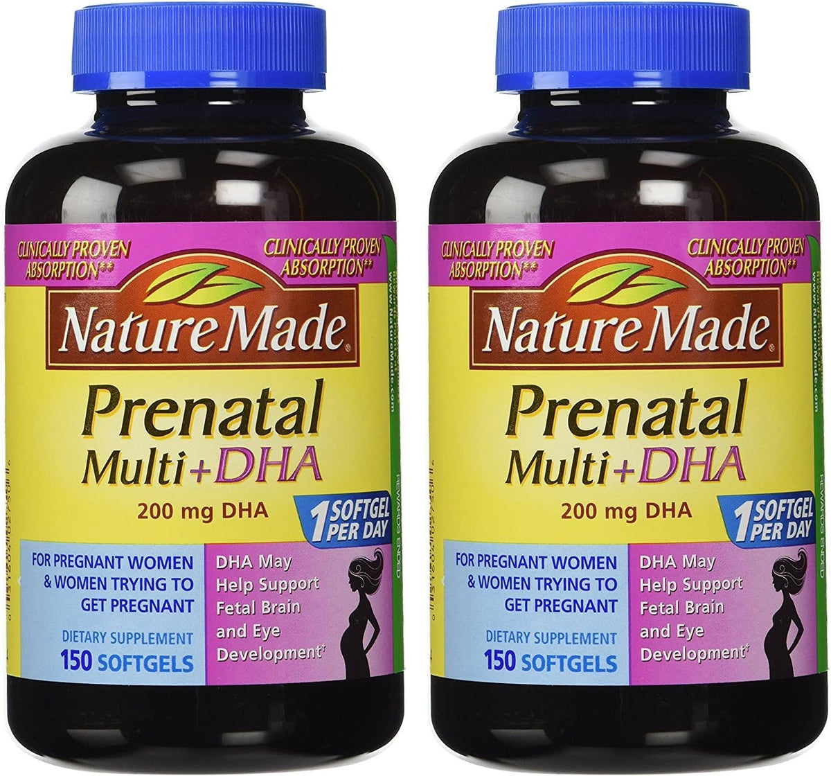 Nature Made Prenatal + DHA 200 mg Food Supplement, 150 Soft Gels - görsel 3