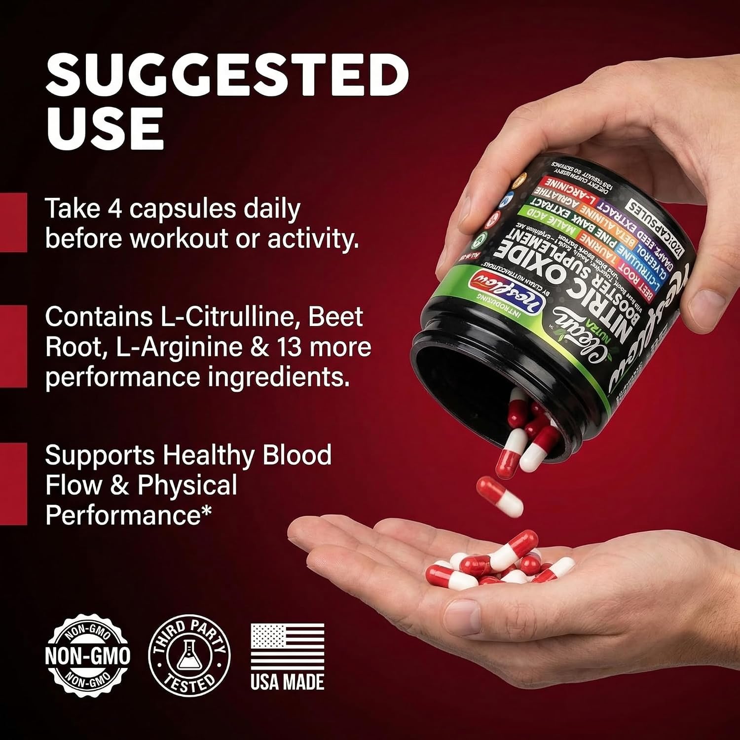 NosFlow Nitric Oxide Supplements for Men and Women - görsel 6