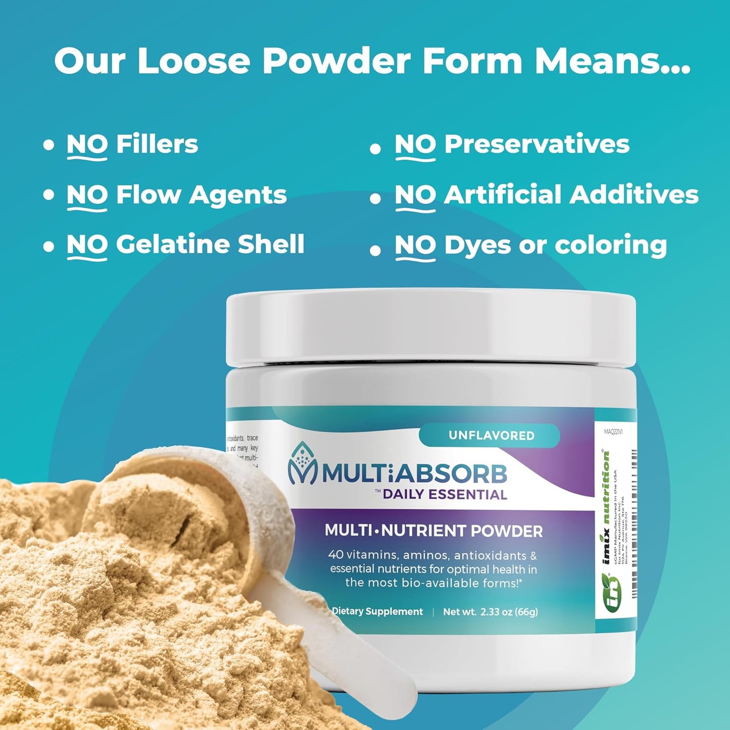 MultiAbsorb Daily Essential Multi-Nutrient Powder, Unflavoured, 30 Servings - görsel 5