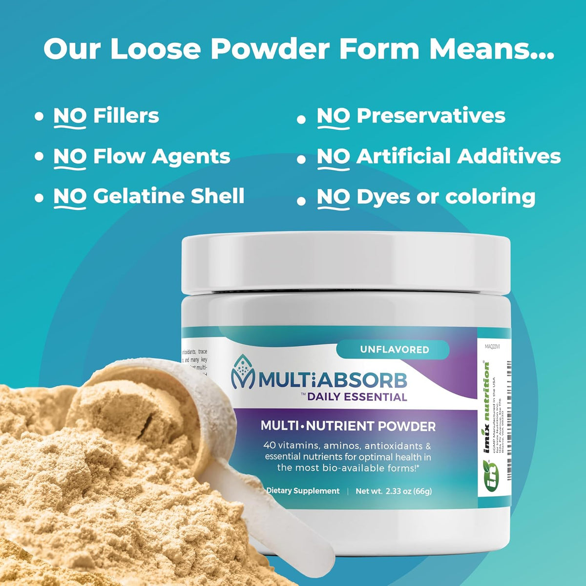MultiAbsorb Daily Essential Multi-Nutrient Powder, Unflavoured, 30 Servings - görsel 5