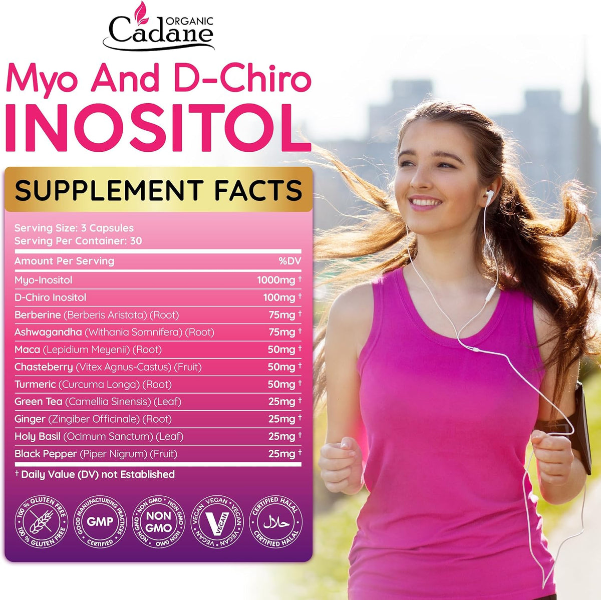 Organic Cadane Myo and D-Chiro Inositol Capsules for Women – 90 Capsules - görsel 2
