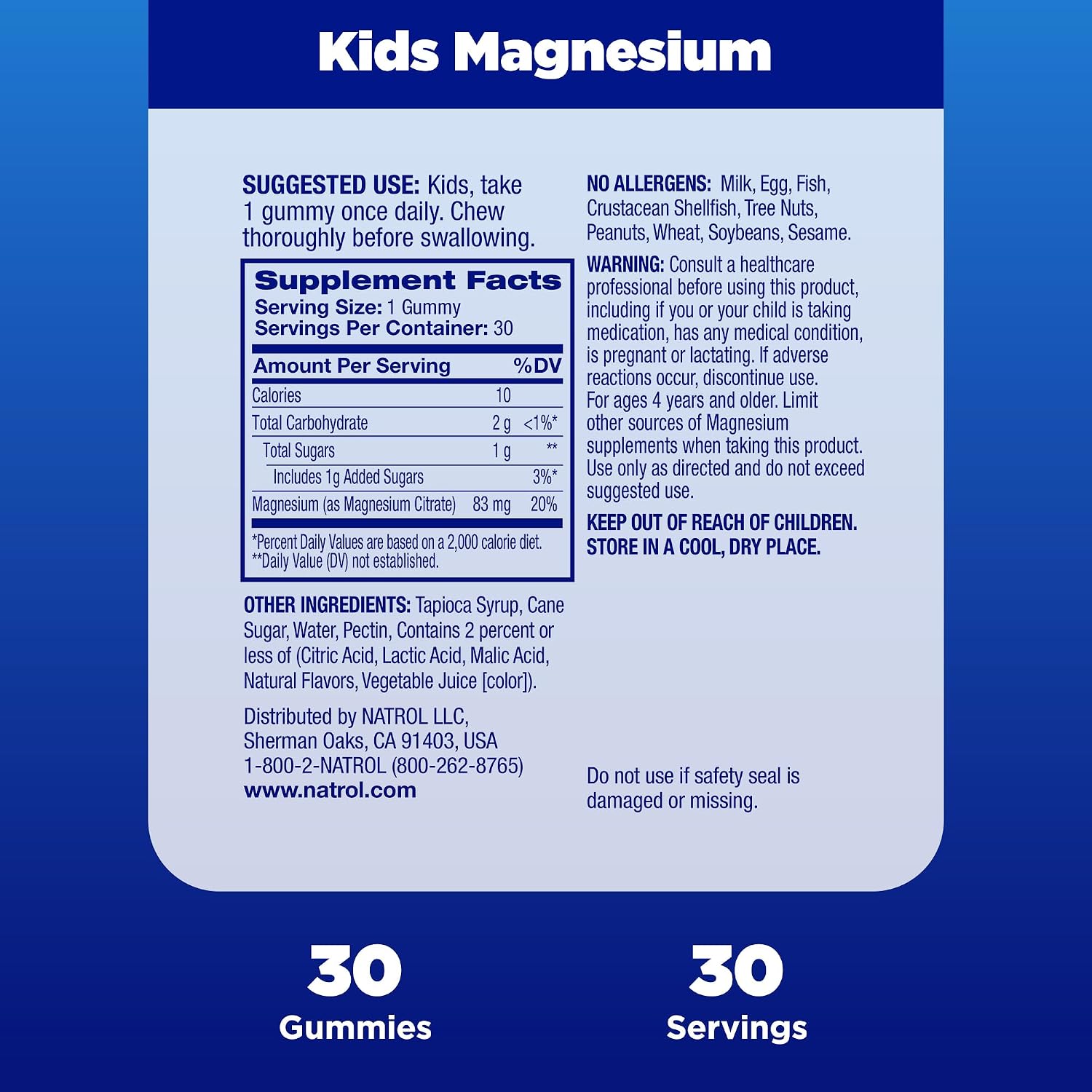 Natrol Kids Magnesium Citrate Gummies, Raspberry Flavour, 30 Chews – Food Supplement - görsel 5