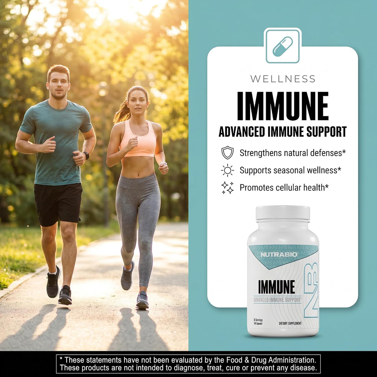 NutraBio Immune Support Supplement with EpiCor, 90 Vegetable Capsules - görsel 4