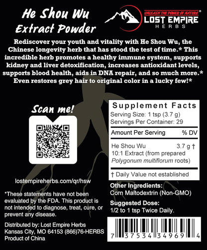 Lost Empire Herbs He Shou Wu 10:1 Extract Powder (100g)