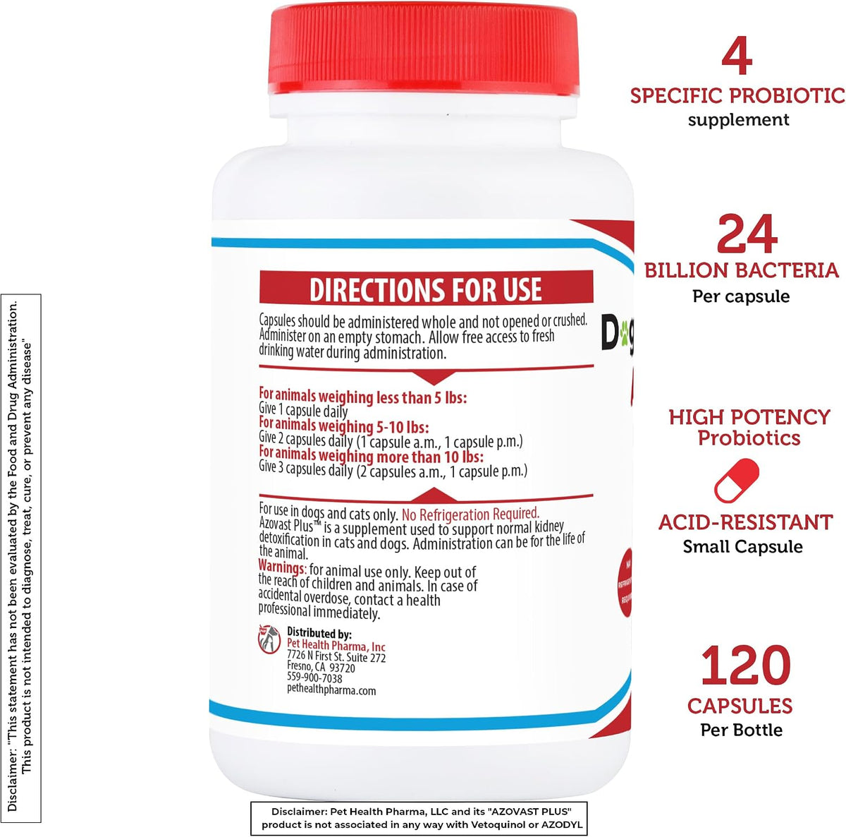 Azovast Plus Kidney Health Supplement for Dogs and Cats, 720 Capsules – Image 6