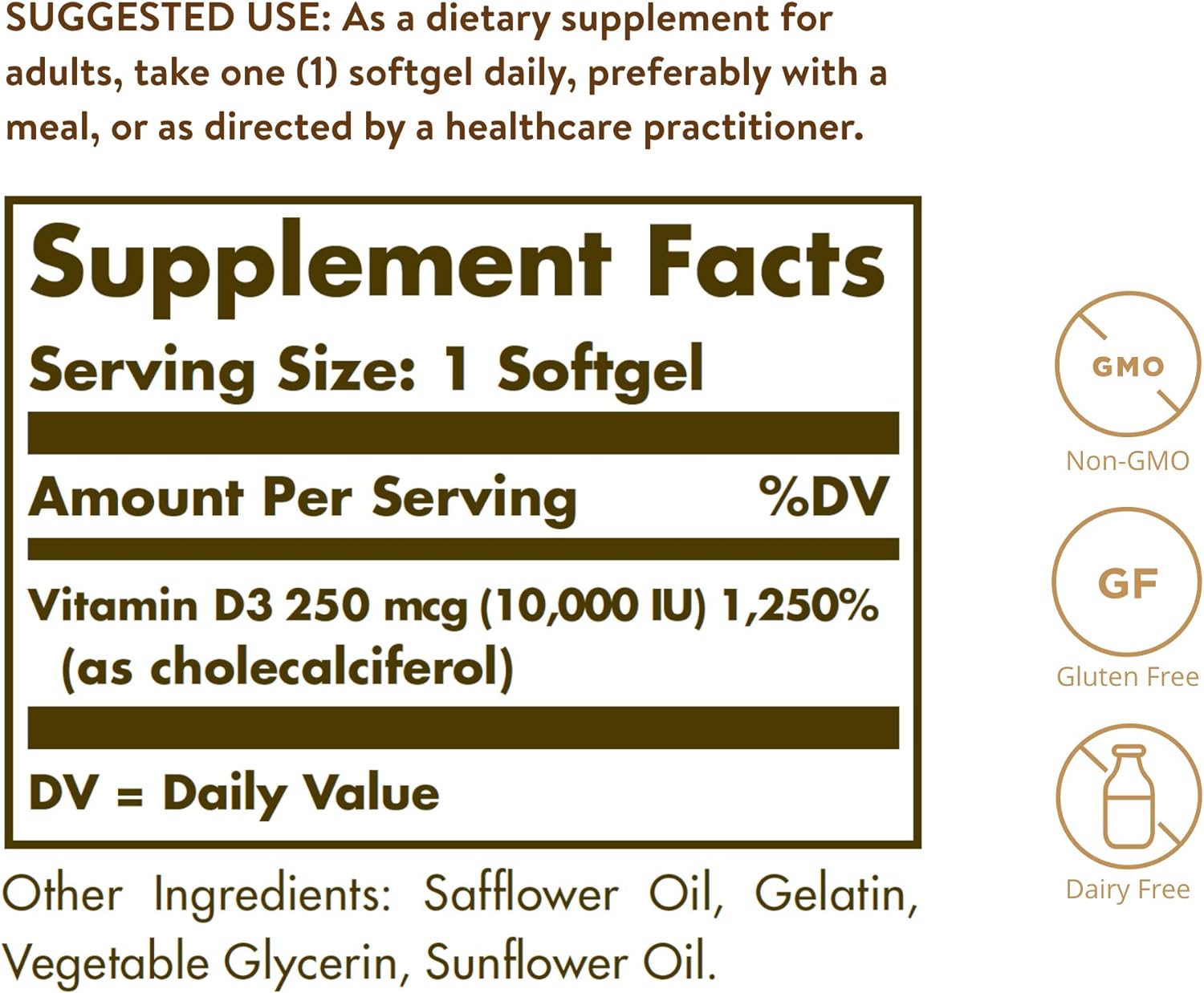Solgar Vitamin D3 10000 IU Softgels - 180 Count - görsel 2