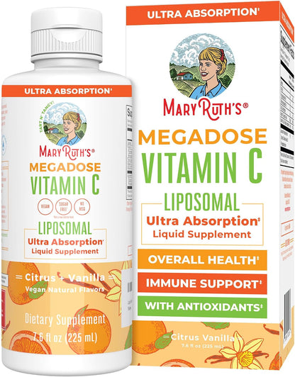 MaryRuth's Megadose Liquid Vitamin C Liposomal - 500 mg, 225 ml (30 Servings)