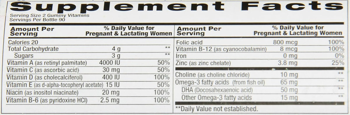 Vitafusion Prenatal DHA & Folic Acid Gummy Vitamins, 180 Gummies - görsel 3