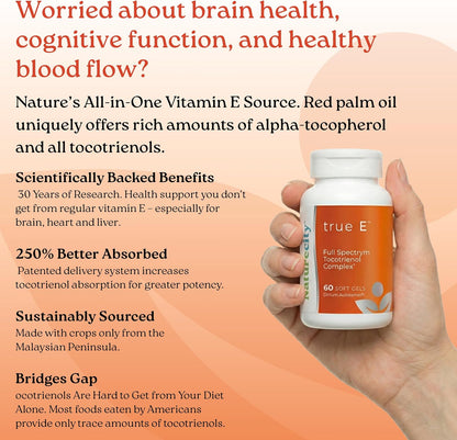 NatureCity True-E Full Spectrum Tocotrienols Vitamin E & Natural Alpha Tocopherol Supplement