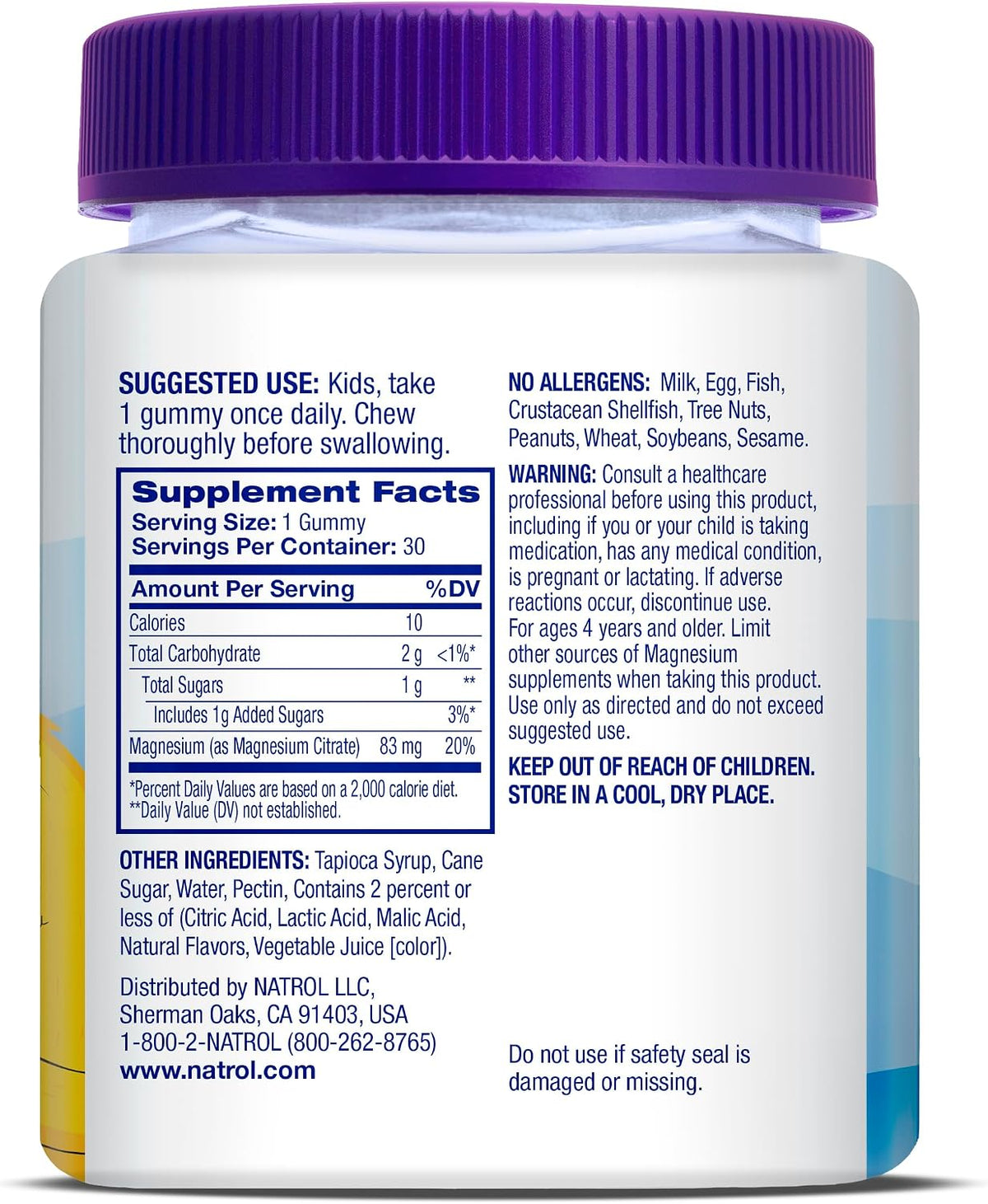 Natrol Kids Magnesium Citrate Gummies, Raspberry Flavour, 30 Chews – Food Supplement - görsel 10