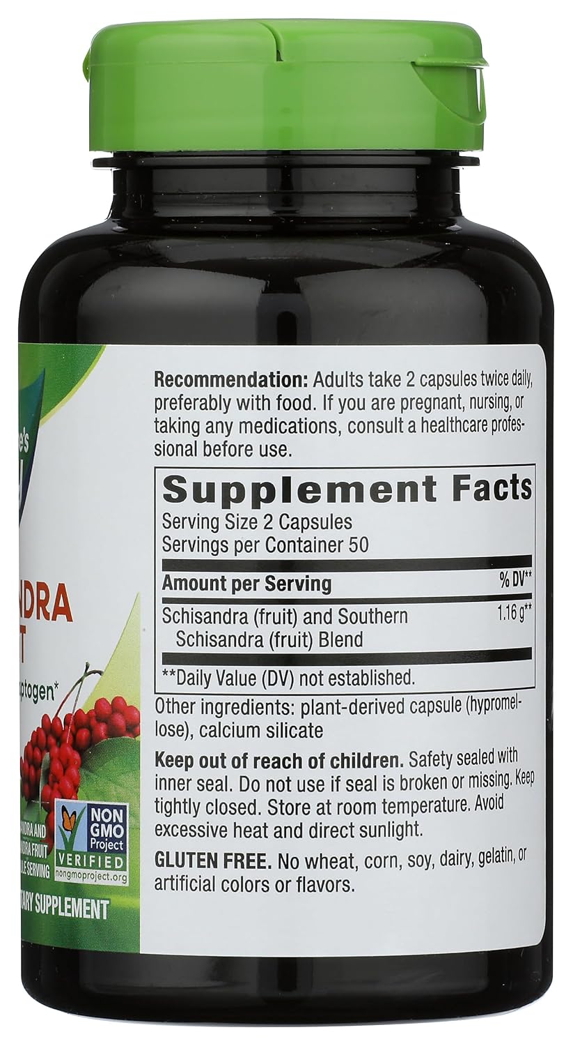 Nature's Way Schisandra Fruit, 1,160 mg per Serving, 100 Vegetarian Capsules - görsel 6