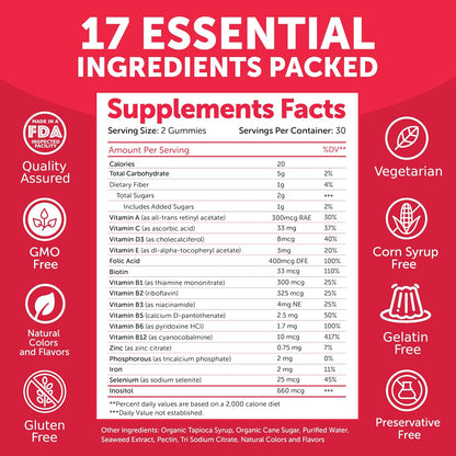 Lunakai 17-in-1 Prenatal Vitamins and Biotin Gummies Bundle