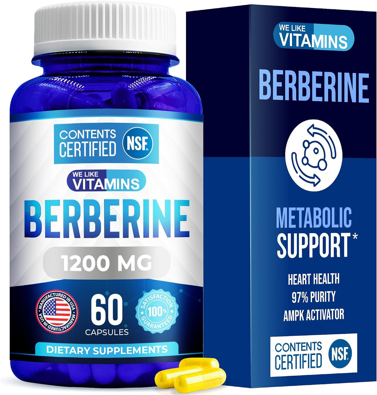 We Like Vitamins Berberine Supplement 1200 mg | NSF Certified | 60 Vegetarian Capsules - görsel 1