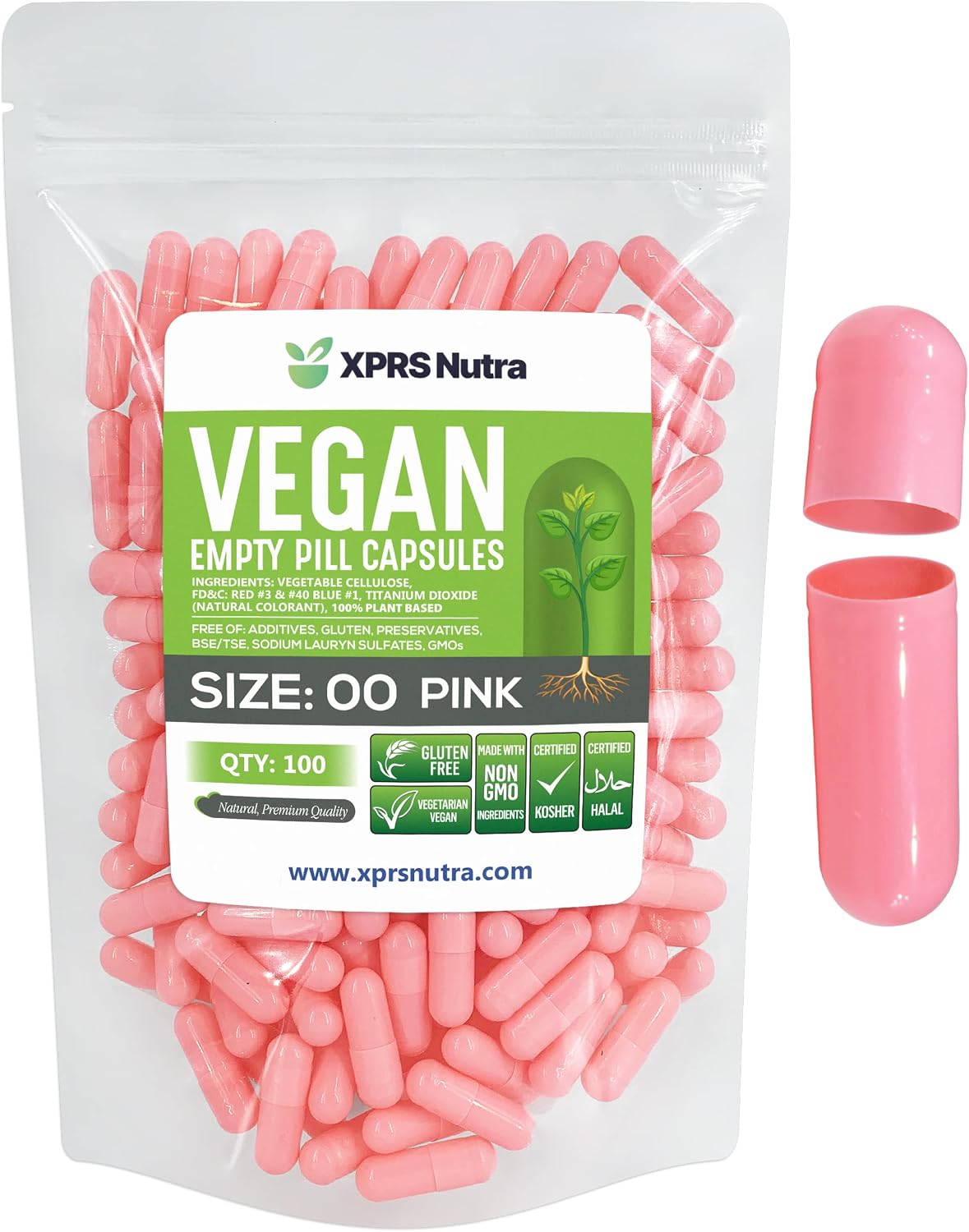 XPRS Nutra Size 00 Empty Capsules – 1000 Clear Vegan HPMC Capsules - görsel 7