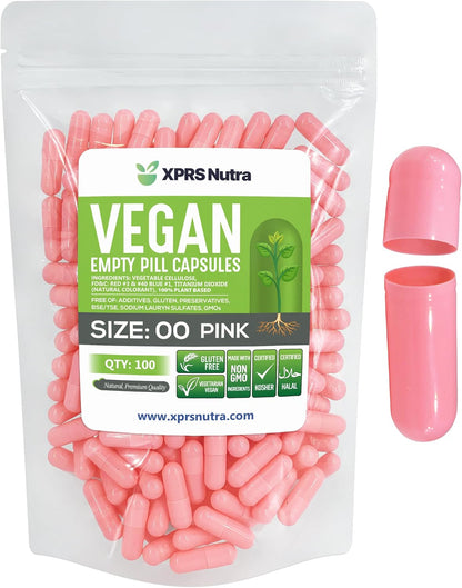 XPRS Nutra Size 00 Empty Capsules – 1000 Clear Vegan HPMC Capsules