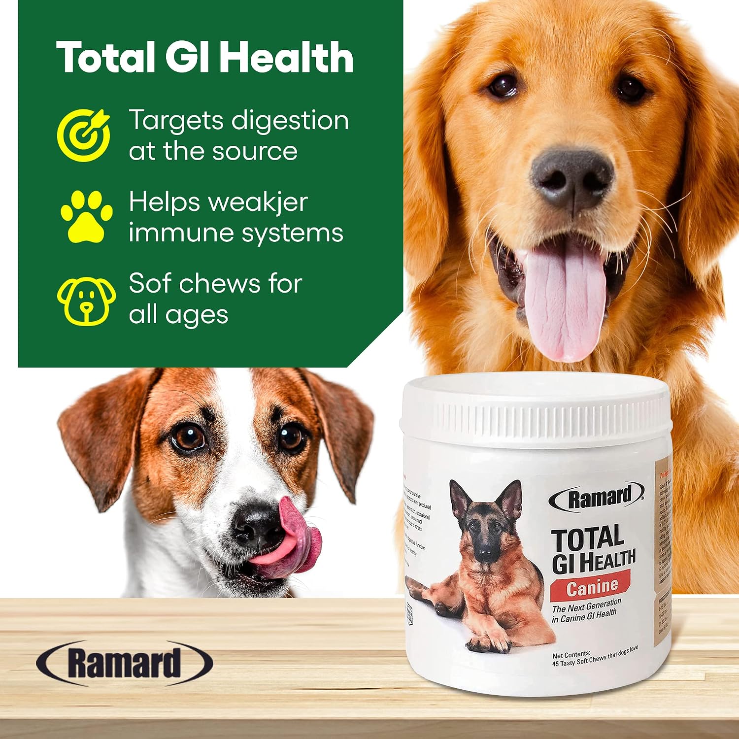 Ramard Total GI Canine Health Soft Chews - Digestive Support for Dogs, 45 Soft Chews - görsel 3