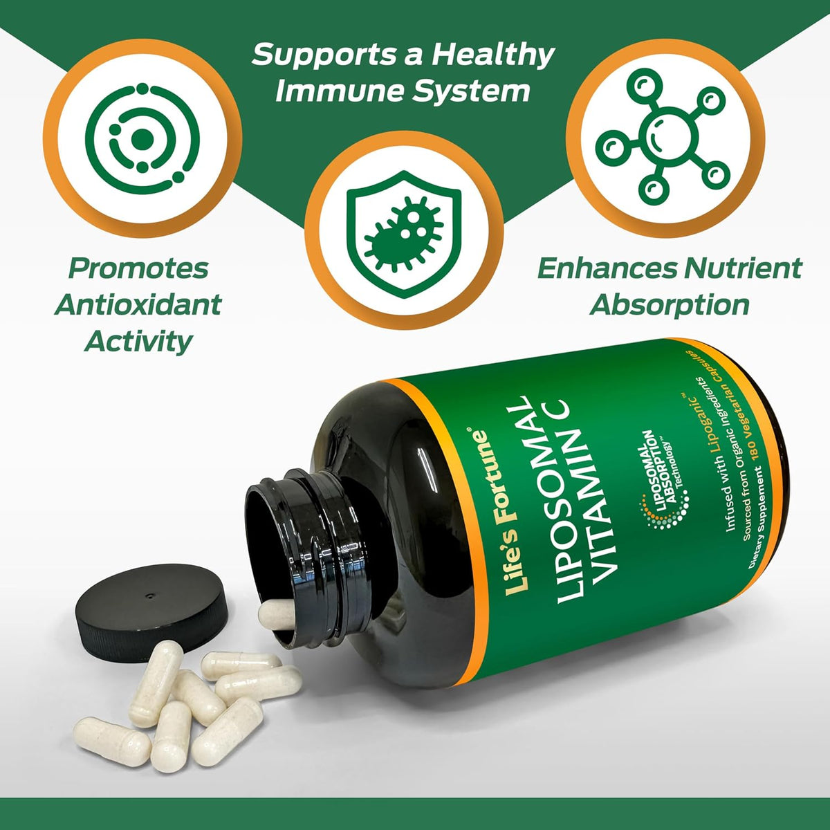 Life's Fortune Liposomal Vitamin C 2100 mg – 180 Capsules - görsel 4