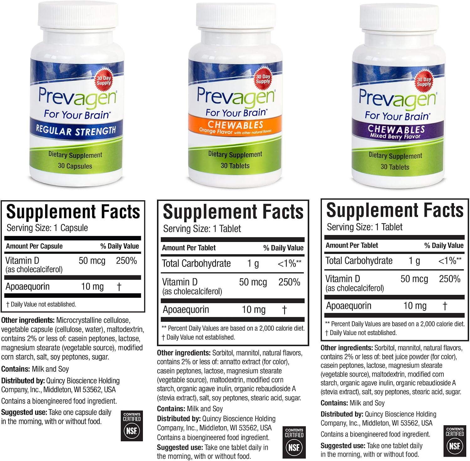 Prevagen Variety Pack: Brain Health Supplement with Apoaequorin + Vitamin D3 (90 Count, 3 Month Supply) - görsel 6