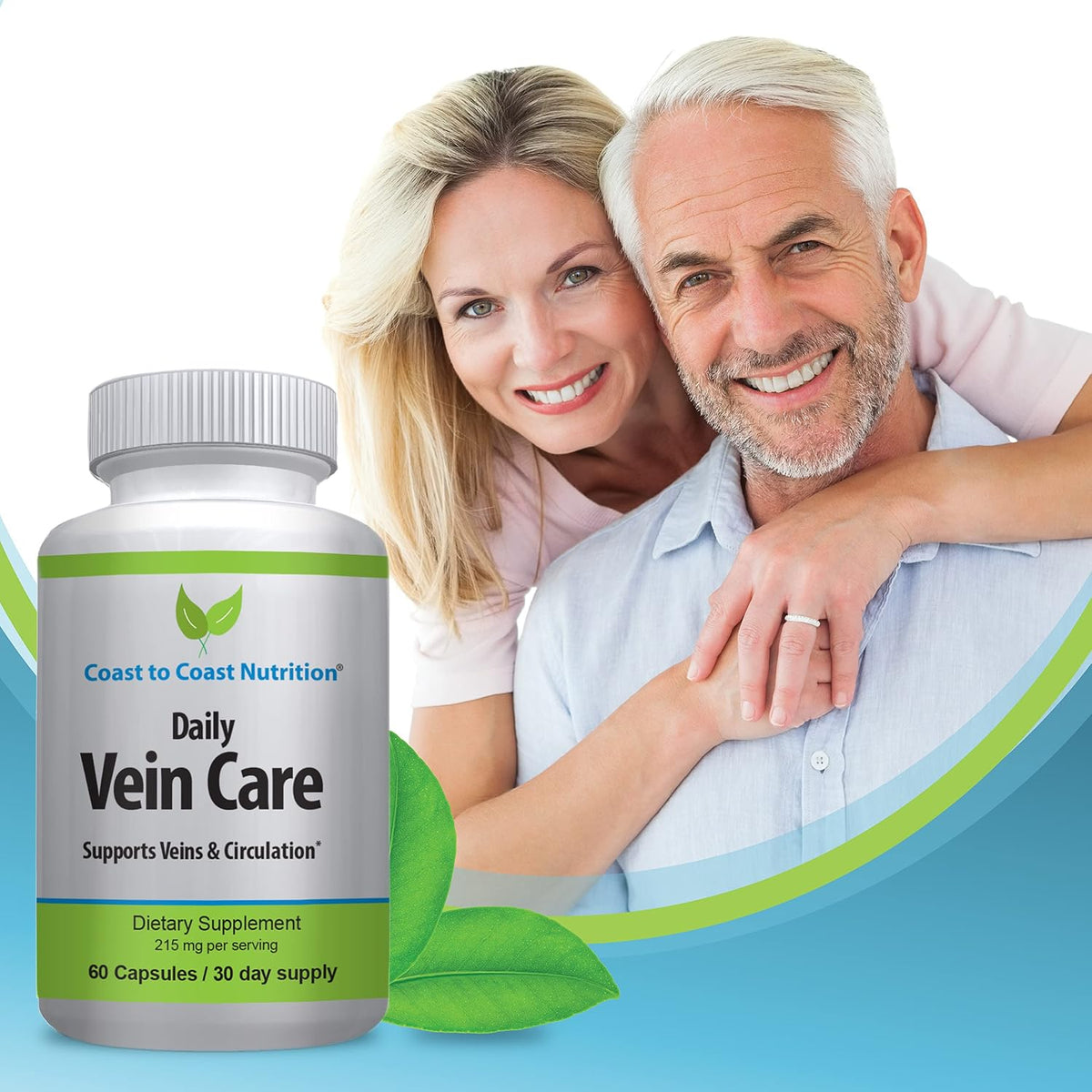 Daily Vein Care Supplement — Circulation Formula with Calcium, Vitamin D3, Vitamin K2 & BioPerine (60 Capsules) - görsel 5