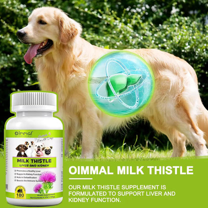 Milk Thistle for Dogs - 180 Chewable Tablets - Liver and Kidney Support
