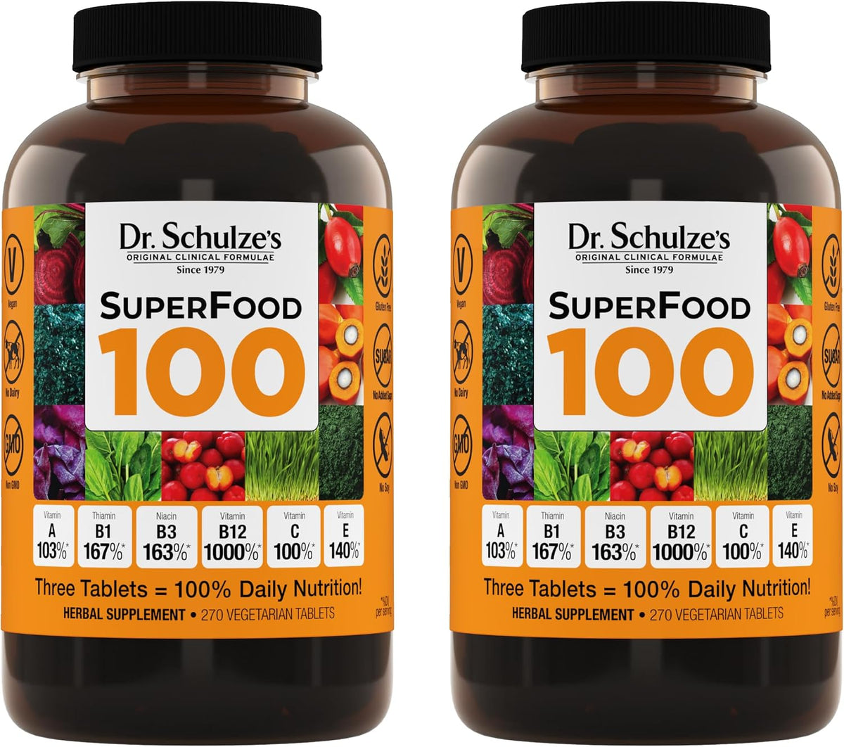 Dr. Schulze's SuperFood 100 - Everyday Superfood Supplement - 270 Tablets - görsel 8