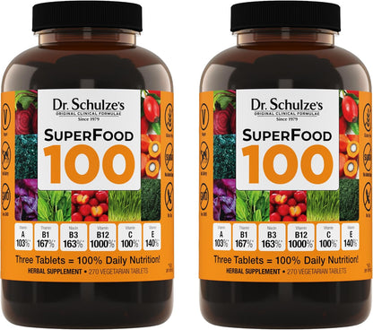 Dr. Schulze's SuperFood 100 - Everyday Superfood Supplement - 270 Tablets