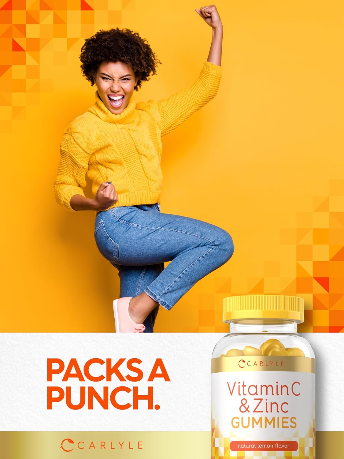Carlyle Vitamin C and Zinc Gummies | 70 Count | Lemon Flavour | Vegan, Non-GMO, and Gluten-free Supplement - görsel 10