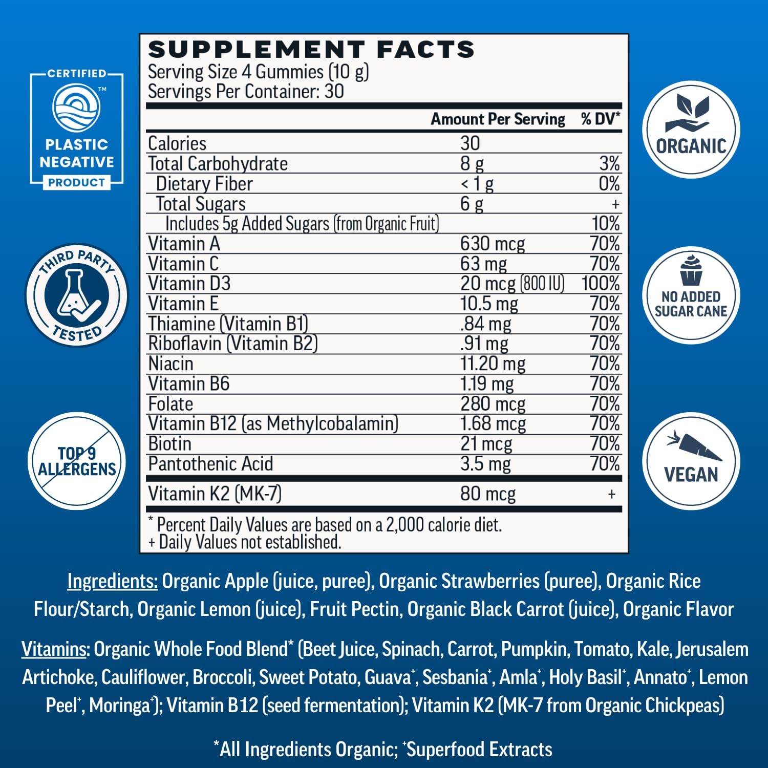 Llama Naturals Men's Multivitamin Gummies - Organic, Vegan, Strawberry (120 Gummies) - görsel 2