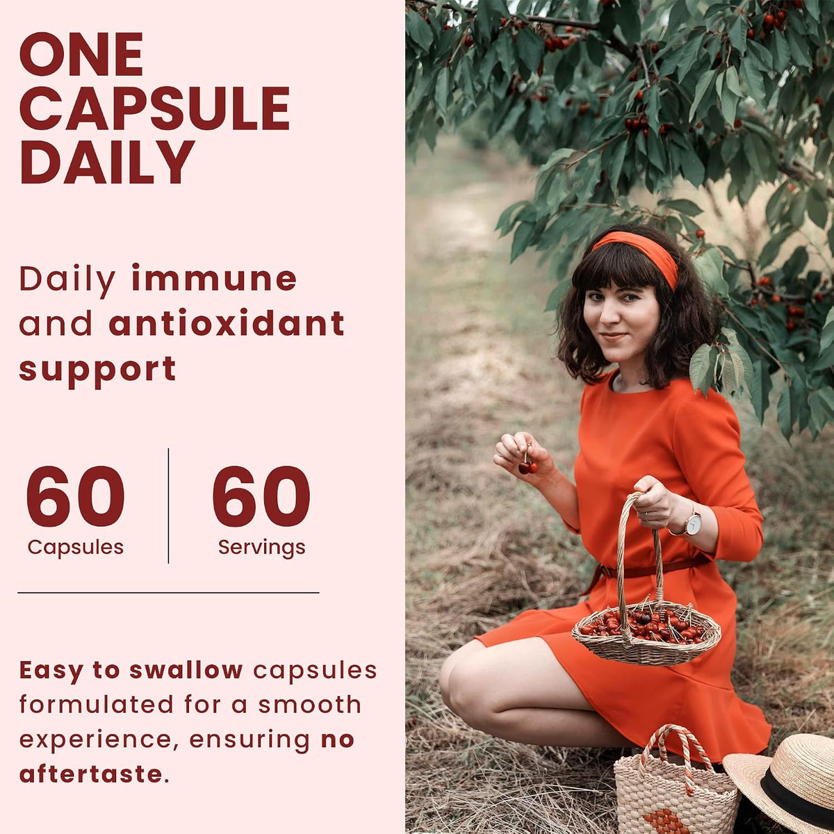 OPTIVIDA Health Acerola Cherry Vitamin C Capsules – 60-Day Supply - görsel 5