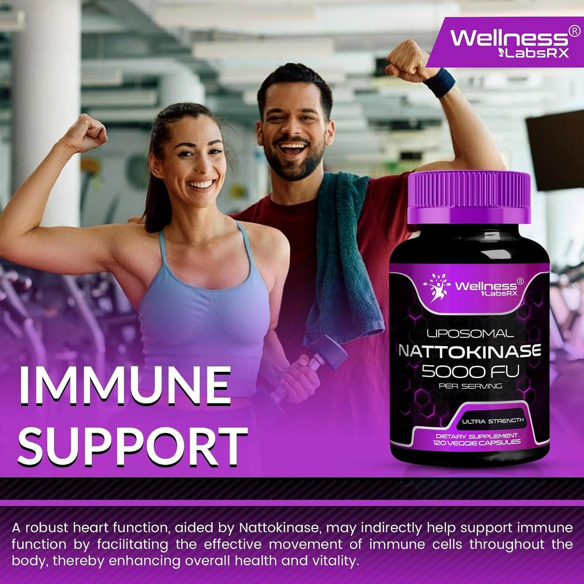 Nattokinase Supplement Capsules 5000 FU, Third-Party Tested Nattokinase – Enzymes from Japanese Natto – Daily Wellness Support – 120 Count (Pack of 2) - görsel 8