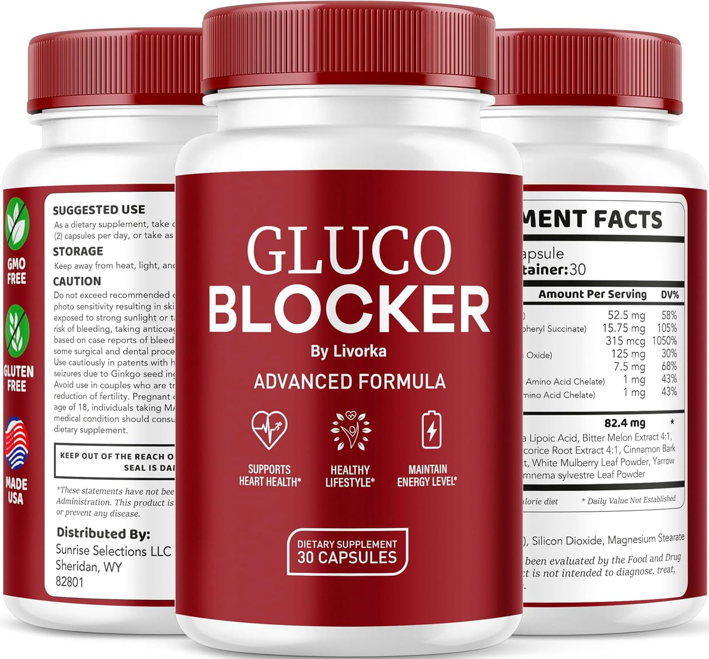 GlucoBlocker Capsules - GlucoBlocker Food Supplement - GlucoBlocker All Natural Vitamins - GlucoBlocker Premium Formula - 60 Capsules - görsel 8