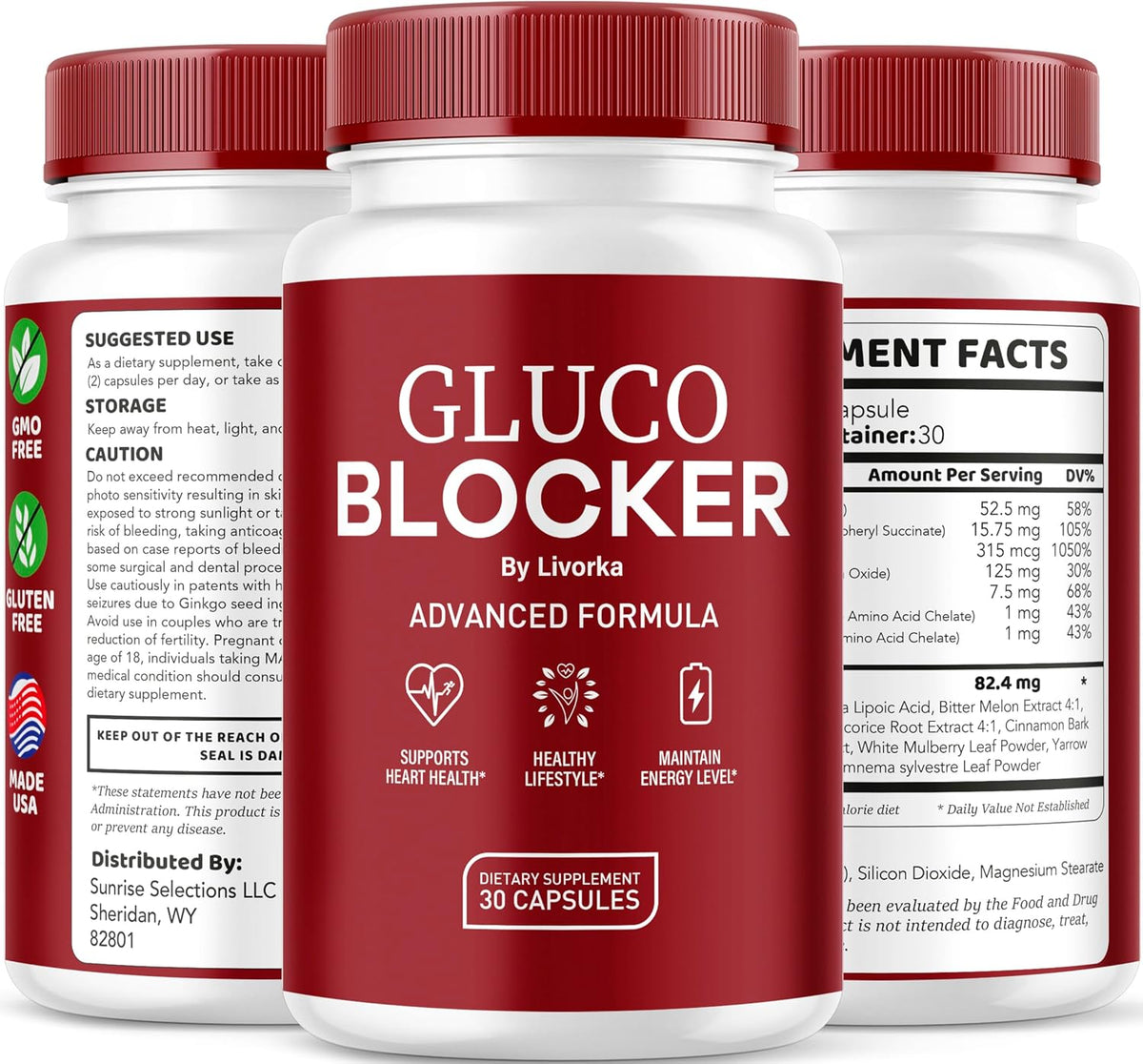 GlucoBlocker Capsules - GlucoBlocker Food Supplement - GlucoBlocker All Natural Vitamins - GlucoBlocker Premium Formula - 60 Capsules - görsel 8