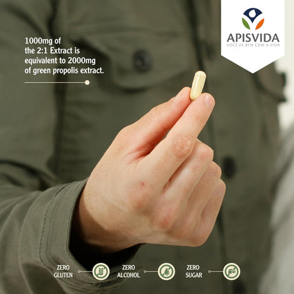 APIS VIDA PropoCaps 2000 – Green Propolis Extract Capsules – Immune Support – 120 Capsules