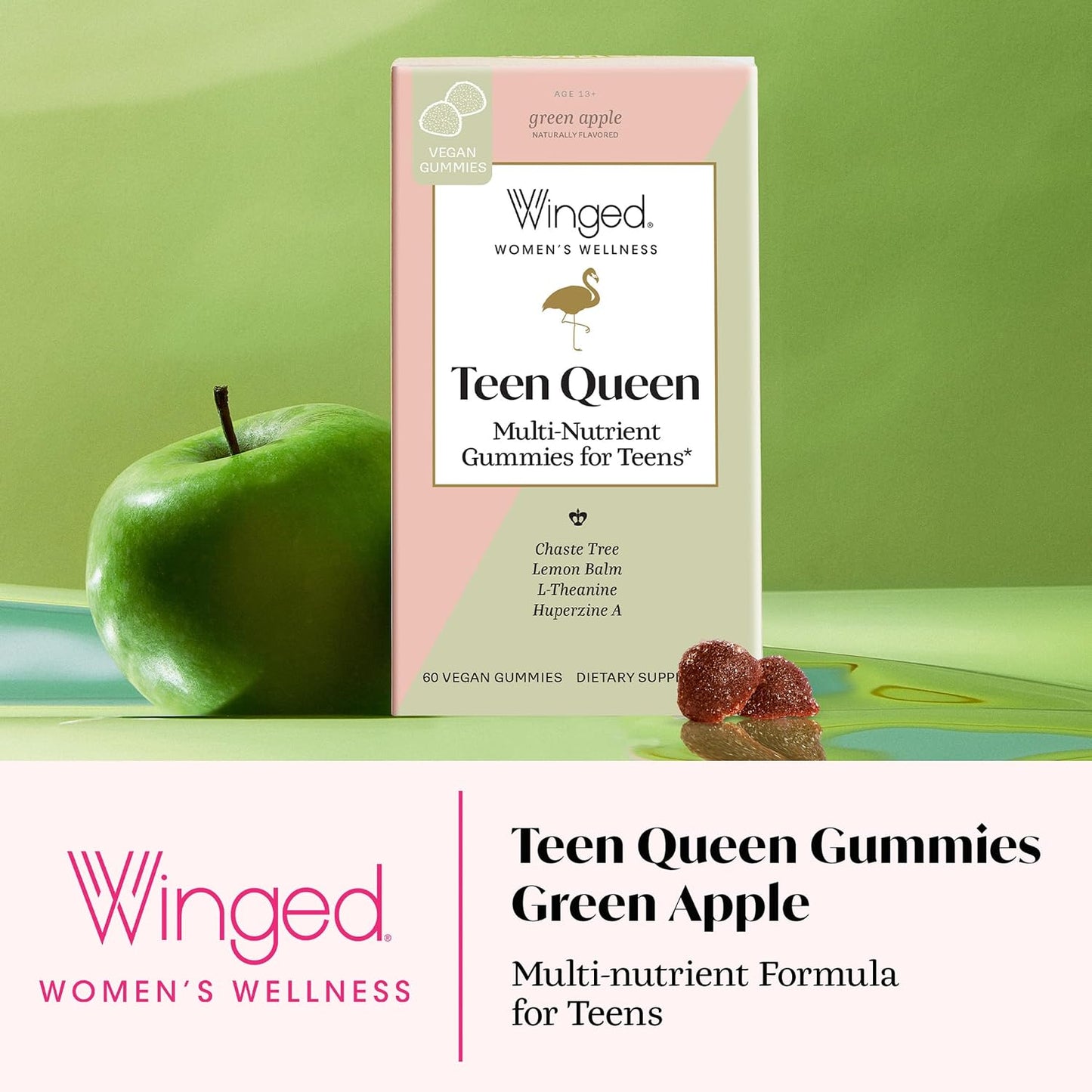 Winged Wellness Teen Queen Multivitamin Gummies for Teen Girls – Mood & Hormonal Support – 60 Gummies - görsel 3