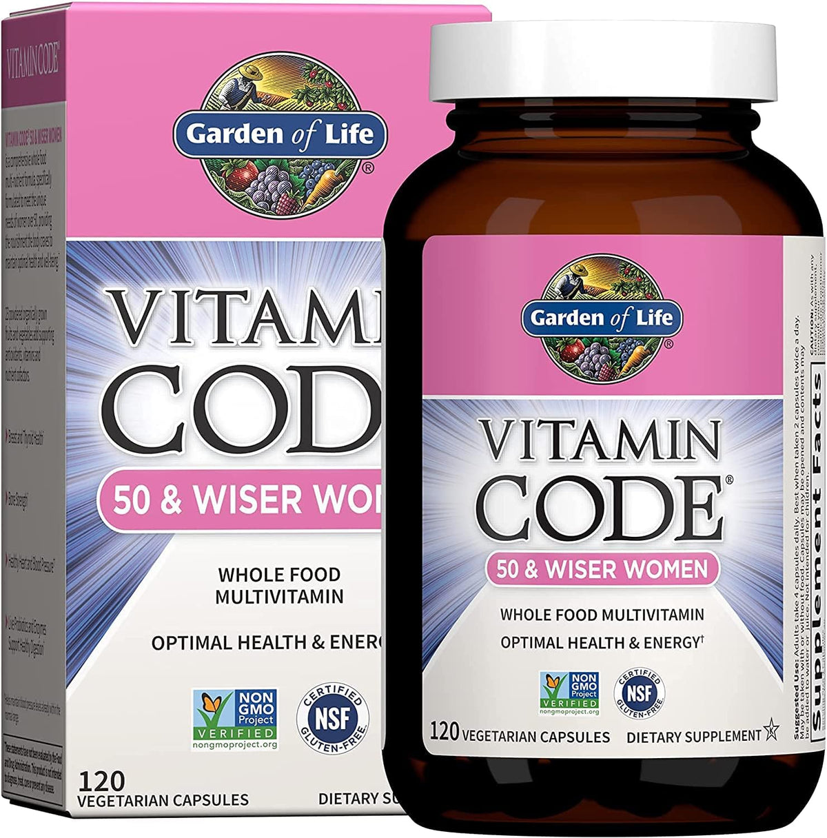 Garden of Life Vitamin Code 50 & Wiser Women's Multivitamin - 120 Capsules - görsel 1