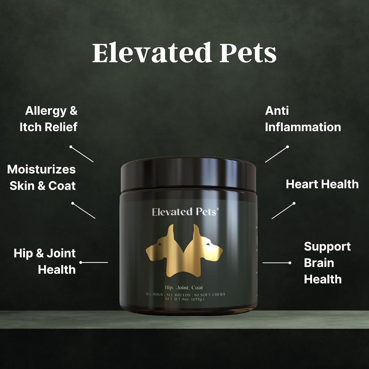 Elevated Pets Ultra-Healthy Omega-3 Fish Oil Chews for Dogs - Joint, Skin & Coat Support with Glucosamine, MSM, Turmeric - görsel 1
