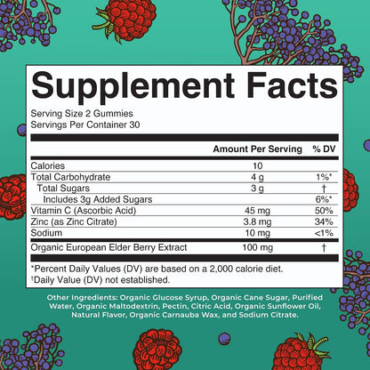 MaryRuth's Organics Children's Immune Support Gummies - USDA Organic Vitamin C, Zinc & Elderberry - 60 Gummies