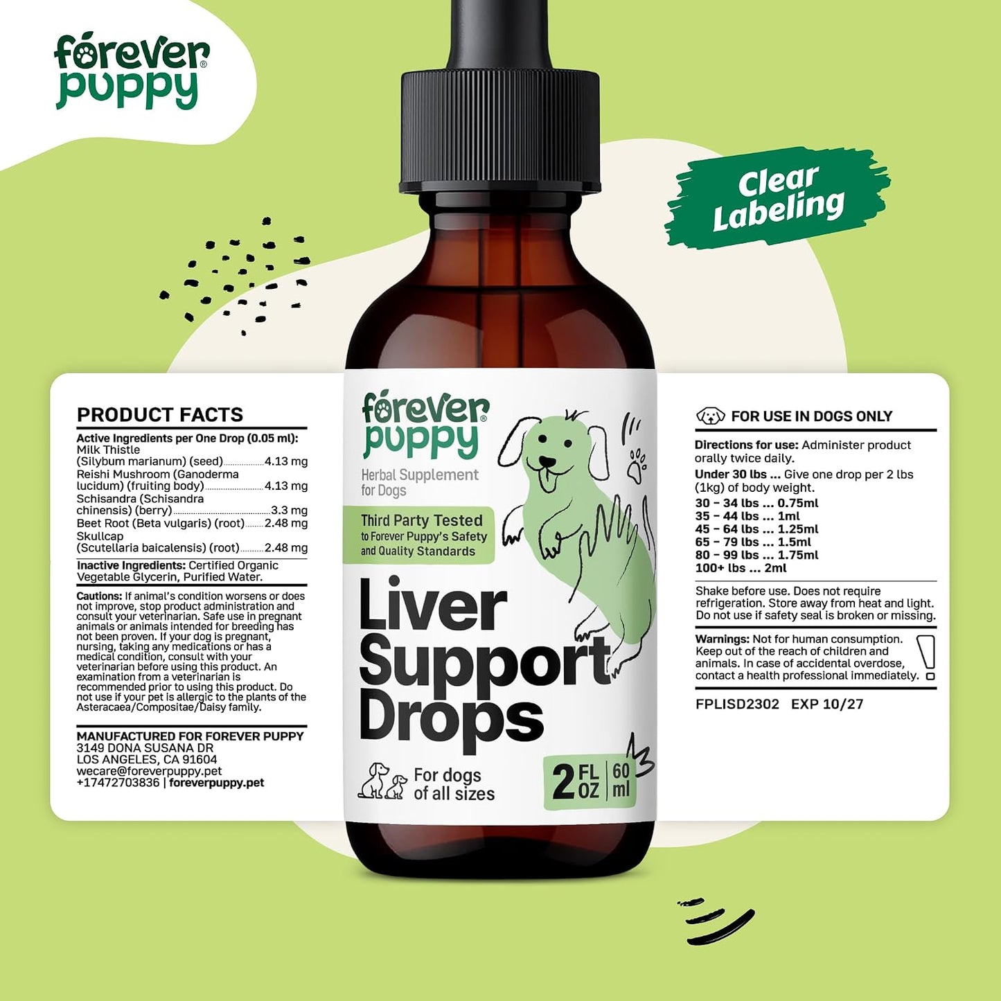 Forever Puppy Liver Support Drops for Dogs – Milk Thistle Supplement – 60 ml - görsel 8
