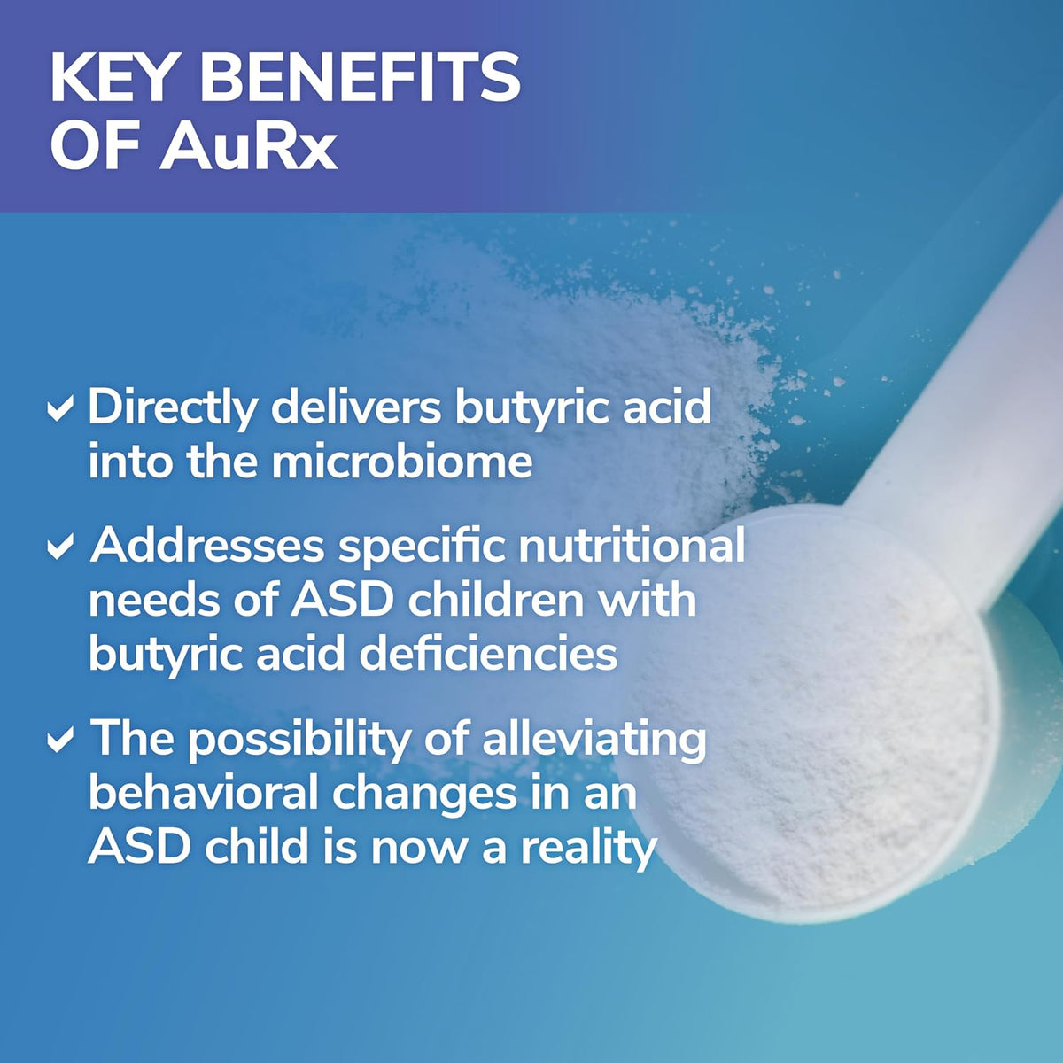 AuRx Autism Spectrum Medical Food Powder – Stabilised Butyric Acid, Hypoallergenic, 57 g - görsel 4