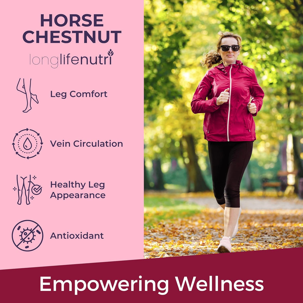 LongLifeNutri Horse Chestnut Extract 500mg – Organic Supplement for Circulation & Wellbeing, 180 Vegetarian Capsules - görsel 4
