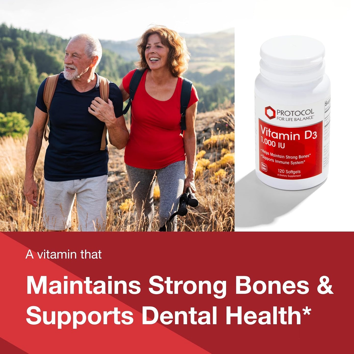 Protocol For Life Balance Vitamin D3 1,000 IU - Immune Support, Strong Bones and Teeth - 120 Softgels - görsel 3