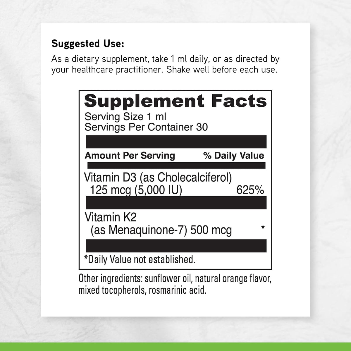 DAVINCI Labs D3/K2 Liquid - Liquid Vitamin D and Vitamin K Food Supplement for Bone Health, Heart Support and Calcium Absorption - 30ml (30 Servings) - görsel 6