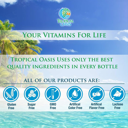 Tropical Oasis Adult Liquid Multivitamin – 125 Total Nutrients (473 ml)