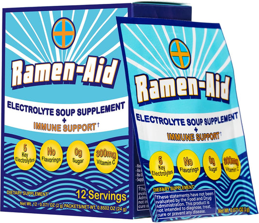 Electrolyte Soup Supplement with Immune Support – 300mg Vitamin C, Sodium-Free, Sugar-Free (12 Servings)