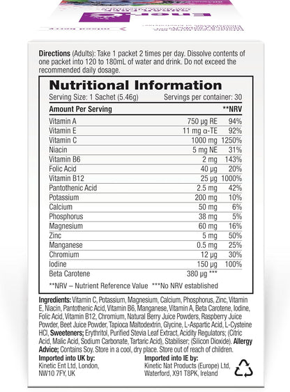 Ener-C Sugar Free Multivitamin Drink Mix - Mixed Berry, 30 Count