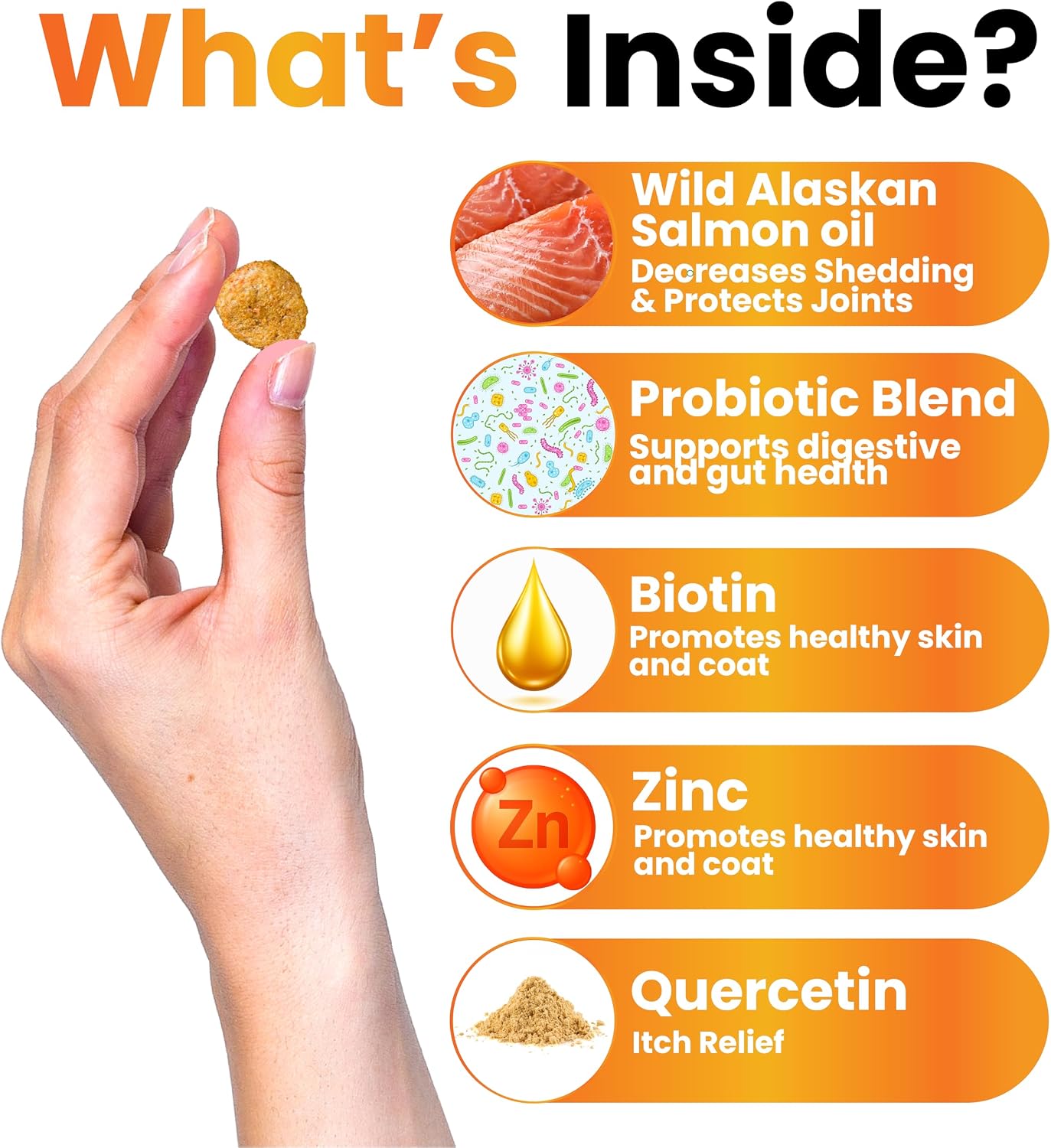 Omega 3 for Dogs - Fish Oil Chews for Dogs - Allergy and Itch Relief - Anti-Shedding Supplement - Joint Health - Dry, Itchy Skin and Coat Supplement - Salmon Oil - EPA & DHA - Made in the USA - görsel 3