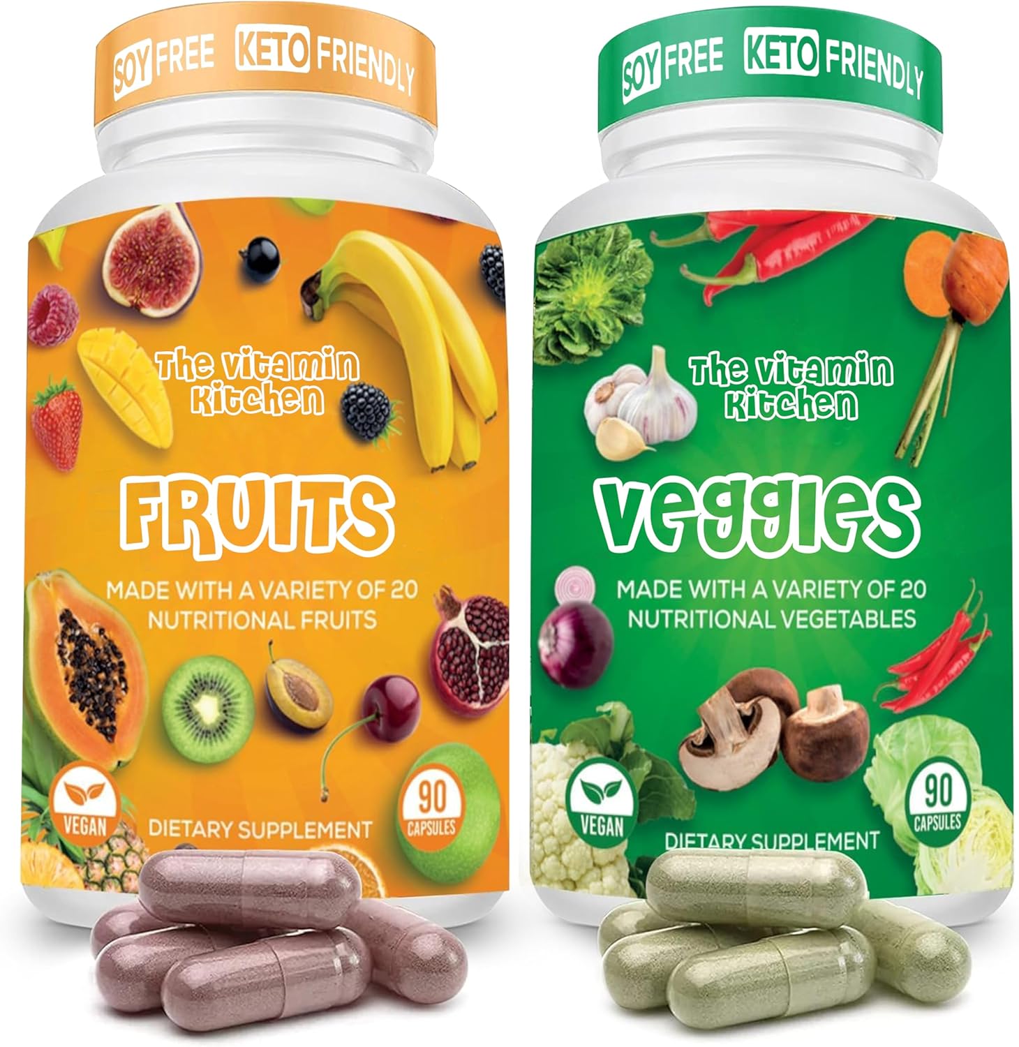 The Vitamin Kitchen Fruit & Veggie Supplement - 180 Capsules (2-Pack) - görsel 1