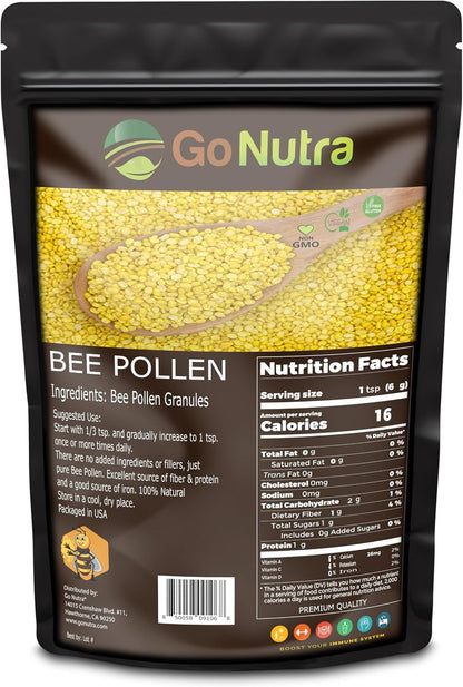 Go Nutra Bee Pollen Granules Pure | Natural Superfood, 454 g