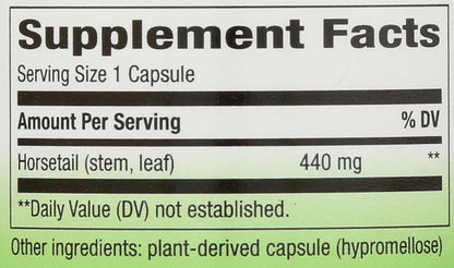 Nature's Way Premium Herbal Horsetail Grass 440 mg, 100 Capsules